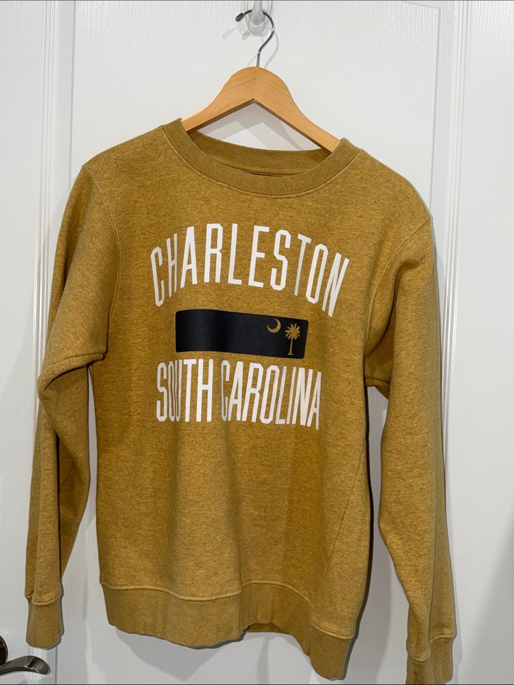 Charleston South Carolina Mustard Crewneck Sweatshirt by Outfitter Trading co.